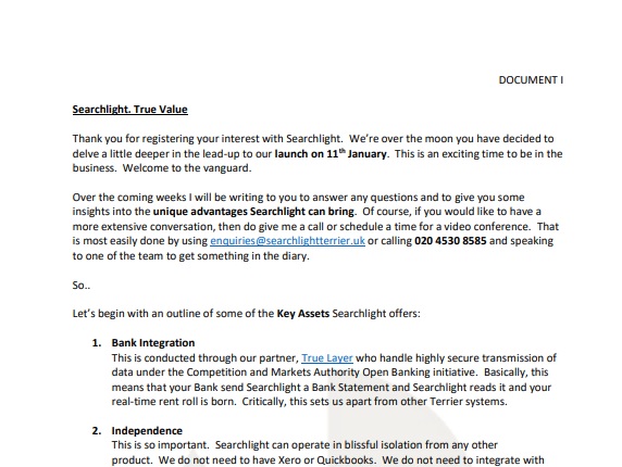 Thumbnail of downloadable PDF document titled Searchlight True Value